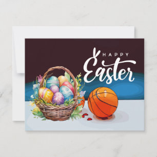 Cartes Pour Fêtes Annuelles Joyeuses Pâques de Basket-ball au Joueur
