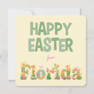 Cartes Pour Fêtes Annuelles Joyeuses Pâques de Florida Pastel Flowers