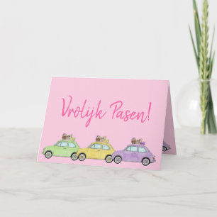 Cartes Pour Fêtes Annuelles Joyeuses Pâques Fiat 500 rétro néerlandais