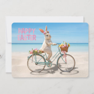 Cartes Pour Fêtes Annuelles Joyeuses Pâques Île de Hilton Head Vélo sur la pla
