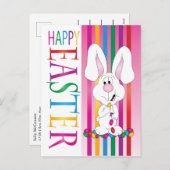 Cartes Pour Fêtes Annuelles Joyeuses Pâques Lapin en Dragées de Gelée (Devant / Derrière)