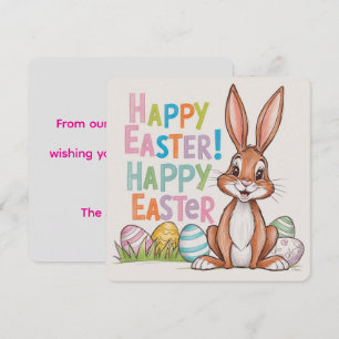 Cartes Pour Fêtes Annuelles Joyeuses Pâques lapin vintage personnalisé