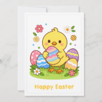 Joyeuses Pâques Mignon poussin de Pâques Œufs colo