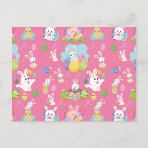 Cartes Pour Fêtes Annuelles Joyeuses Pâques - Motif Lapin Drôle et Œufs