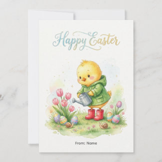 Cartes Pour Fêtes Annuelles Joyeuses Pâques Petit Poussin Printemps