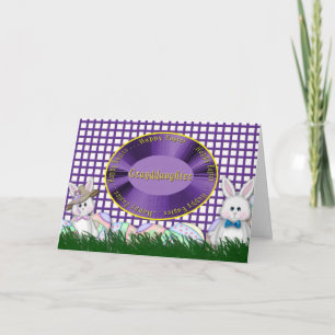 CARTES POUR FÊTES ANNUELLES JOYEUSES PÂQUES - PETITE-FILLE - LAPINS