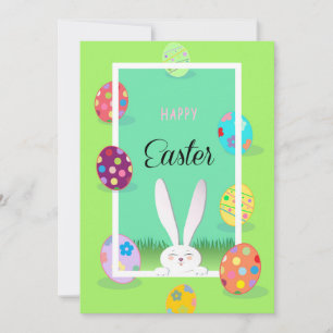 Cartes Pour Fêtes Annuelles Joyeuses Pâques Printemps Lapin Mignon Chasse aux