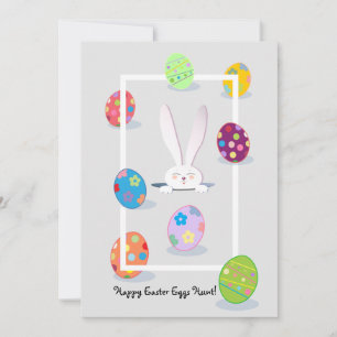 Cartes Pour Fêtes Annuelles Joyeuses Pâques Printemps Lapin Mignon Chasse aux
