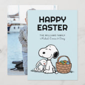 Cartes Pour Fêtes Annuelles Joyeuses Pâques | Snoopy & le lapin de Pâques (Devant / Derrière)