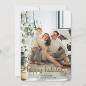 Cartes Pour Fêtes Annuelles Joyeuses Parties scintillant d'or Noël Photo (Devant)