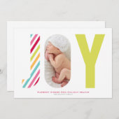 Cartes Pour Fêtes Annuelles Joyeuses rayures | Vert clair (Devant / Derrière)