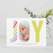 Cartes Pour Fêtes Annuelles Joyeuses rayures | Vert clair (Debout devant)