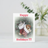 Cartes Pour Fêtes Annuelles Joyeuses vacances !!! (Debout devant)