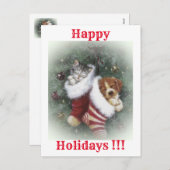 Cartes Pour Fêtes Annuelles Joyeuses vacances !!! (Devant / Derrière)