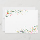 Cartes Pour Fêtes Annuelles Joyeuses Vacances Aquarelle Verdure Affaires (Dos)