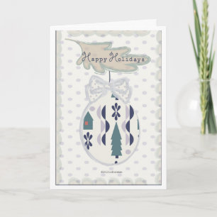 Cartes Pour Fêtes Annuelles Joyeuses vacances Arbre de Noël ampoule avec arc