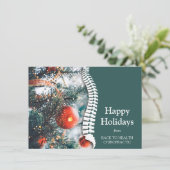 Cartes Pour Fêtes Annuelles Joyeuses vacances Arbre de Noël Chiropratique (Debout devant)