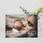 Cartes Pour Fêtes Annuelles Joyeuses vacances Art déco rétro Photo Script (Debout devant)