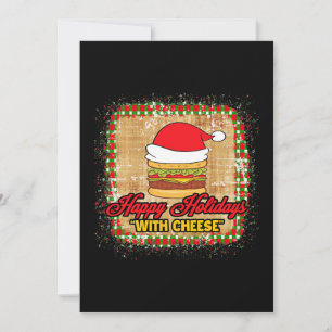 Cartes Pour Fêtes Annuelles Joyeuses Vacances Avec Fromage Burger Fromage De N