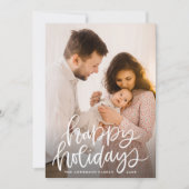 Cartes Pour Fêtes Annuelles Joyeuses Vacances Blanches Lettré À La Main (Devant)