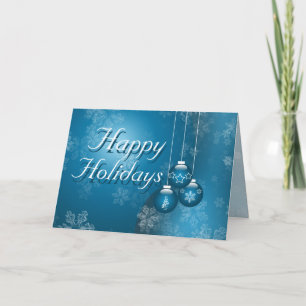 Cartes Pour Fêtes Annuelles Joyeuses vacances bleu
