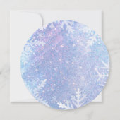 Cartes Pour Fêtes Annuelles Joyeuses vacances Blue Round Snowflake (Dos)