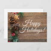 Cartes Pour Fêtes Annuelles Joyeuses Vacances, Chaleureux Voeux (Devant / Derrière)