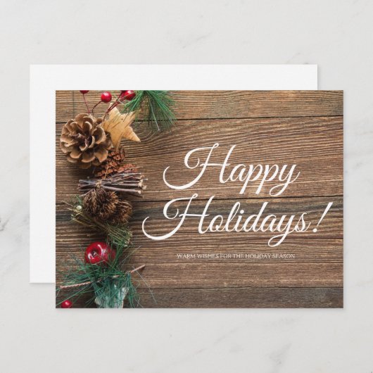 Cartes Pour Fêtes Annuelles Joyeuses Vacances, Chaleureux Voeux (Devant / Derrière)