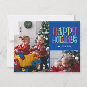 Cartes Pour Fêtes Annuelles Joyeuses vacances Colorful Family Enfants 2 Photo