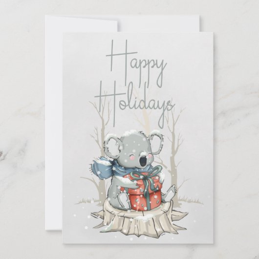 Cartes Pour Fêtes Annuelles Joyeuses vacances Cute Koala (Devant)