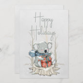 Cartes Pour Fêtes Annuelles Joyeuses vacances Cute Koala (Devant / Derrière)