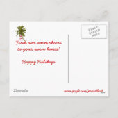 Cartes Pour Fêtes Annuelles Joyeuses vacances de Floride, Snowman, palmier (Dos)