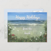 Cartes Pour Fêtes Annuelles Joyeuses vacances de la plage (Devant / Derrière)