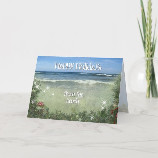 Cartes Pour Fêtes Annuelles Joyeuses vacances de la plage (Devant)