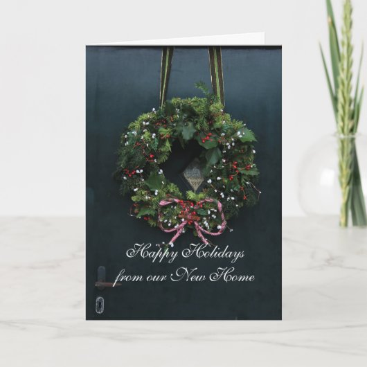 Cartes Pour Fêtes Annuelles Joyeuses vacances de notre nouvelle maison (Devant)