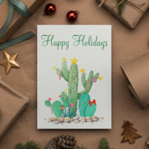 Cartes Pour Fêtes Annuelles Joyeuses vacances Désert Cactus Sud-ouest