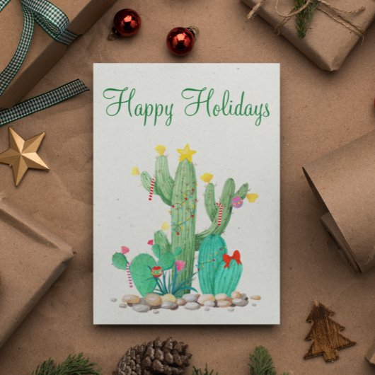 Cartes Pour Fêtes Annuelles Joyeuses vacances Désert Cactus Sud-ouest