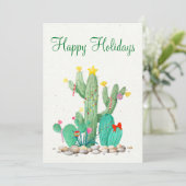 Cartes Pour Fêtes Annuelles Joyeuses vacances Désert Cactus Sud-ouest (Debout devant)
