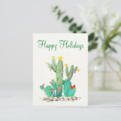 Cartes Pour Fêtes Annuelles Joyeuses vacances Désert Cactus Sud-ouest (Debout devant)