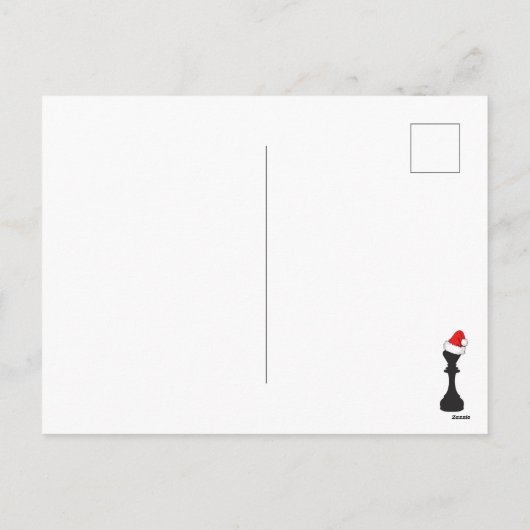 Cartes Pour Fêtes Annuelles Joyeuses vacances échecs hiver Père Noël (Dos)