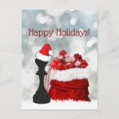 Cartes Pour Fêtes Annuelles Joyeuses vacances échecs hiver Père Noël (Devant)