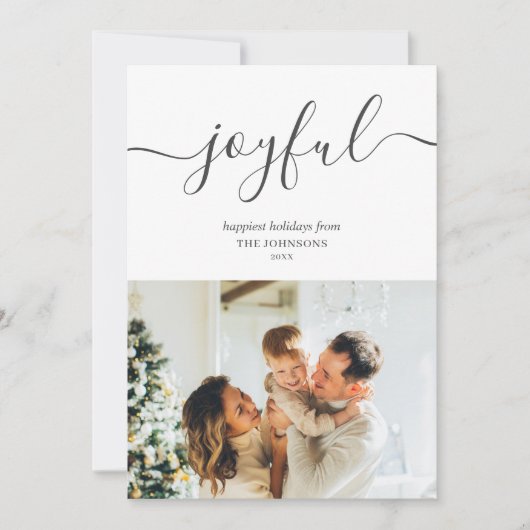 Cartes Pour Fêtes Annuelles Joyeuses vacances écriture manuscrite simple photo (Devant)