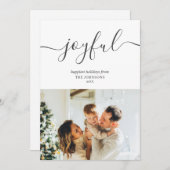 Cartes Pour Fêtes Annuelles Joyeuses vacances écriture manuscrite simple photo (Devant / Derrière)