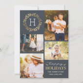 Cartes Pour Fêtes Annuelles Joyeuses Vacances EDITABLE Couleur Festive Wreath (Devant)