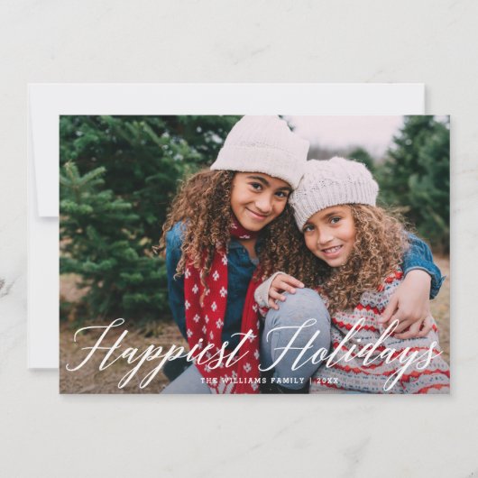 Cartes Pour Fêtes Annuelles Joyeuses vacances Élégant Script moderne Noël (Devant)