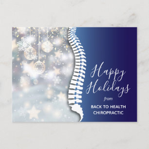 Cartes Pour Fêtes Annuelles Joyeuses vacances Élégant Snowflakes Chiropractic