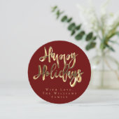 Cartes Pour Fêtes Annuelles Joyeuses vacances Elégante Bourgogne Rouge et Gold (Debout devant)