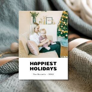 Cartes Pour Fêtes Annuelles Joyeuses vacances Famille moderne Photo Noël