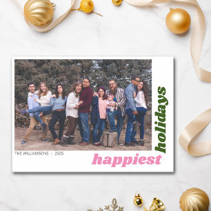 Cartes Pour Fêtes Annuelles Joyeuses vacances Famille Photo Colorée Noël