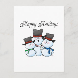 Cartes Pour Fêtes Annuelles Joyeuses vacances Famille Snowman